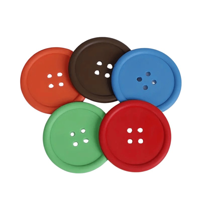 Unbranded 5pcs Creative Button Shaped Holder Silicone Coasters Non-Slip Cup Mug Drink Mat