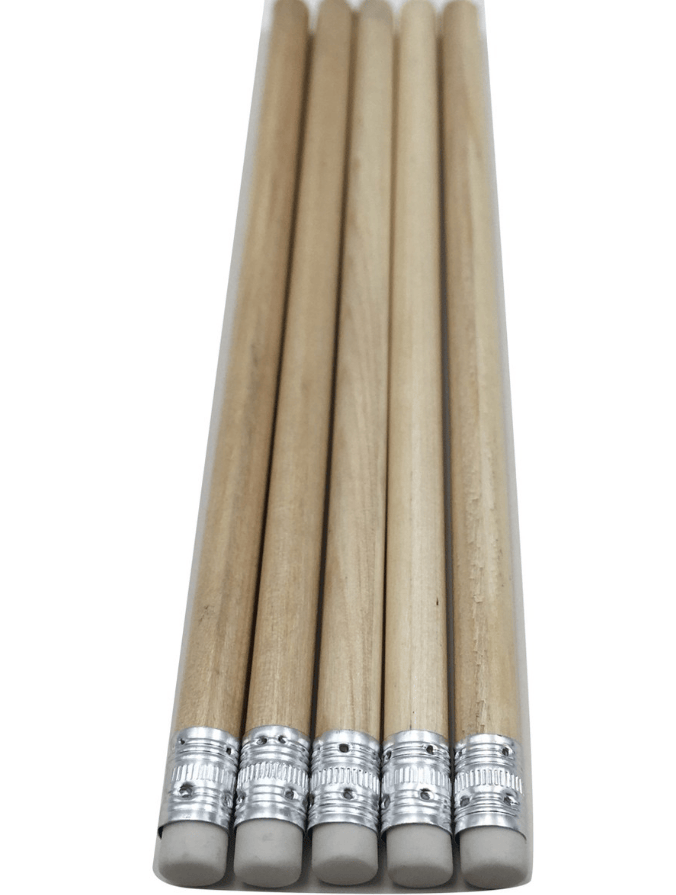 Unbranded 5x HB Lead Pencils with Eraser Rounded Wooden Style School Art Office stationery
