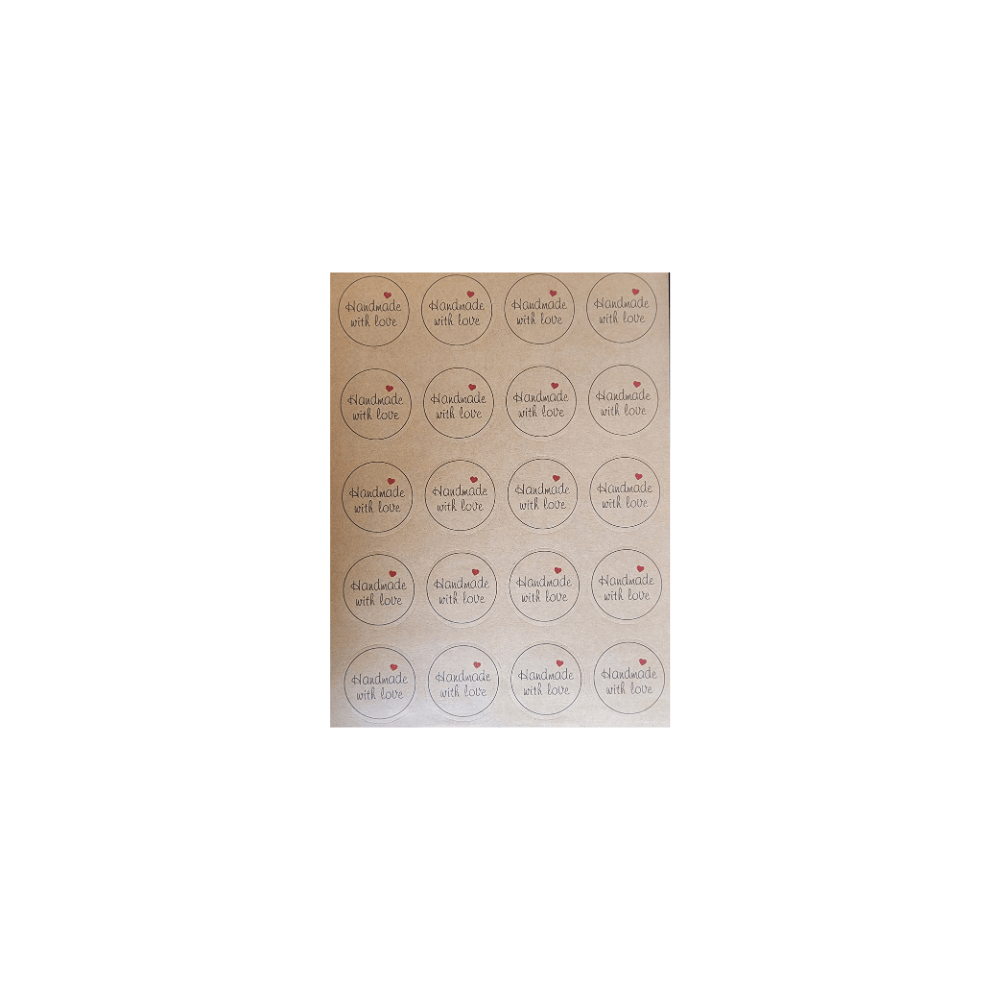 Unbranded 60-Stickers Brown Decorative Kraft Printed Sticker Labels Thank You Handmade
