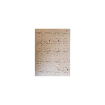 Unbranded 60-Stickers Brown Decorative Kraft Printed Sticker Labels Thank You Handmade