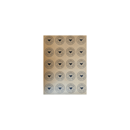 Unbranded 60-Stickers Brown Decorative Kraft Printed Sticker Labels Thank You Handmade