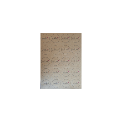 Unbranded 60-Stickers Brown Decorative Kraft Printed Sticker Labels Thank You Handmade