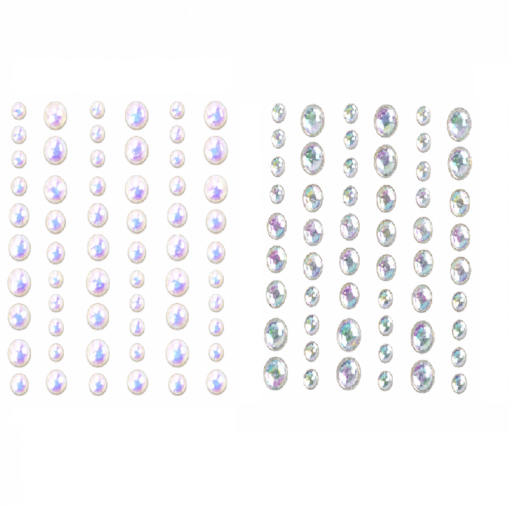 Unbranded 70pcs Pearl Iridescent Self-Adhesive Gems Scrapbooking DIY Arts Crafts Assorted