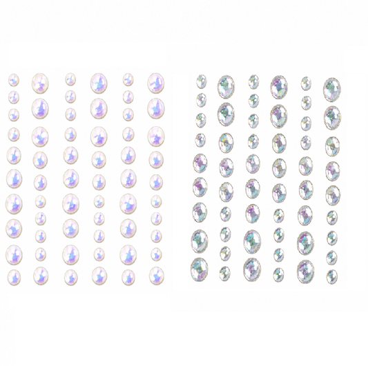 Unbranded 70pcs Pearl Iridescent Self-Adhesive Gems Scrapbooking DIY Arts Crafts Assorted