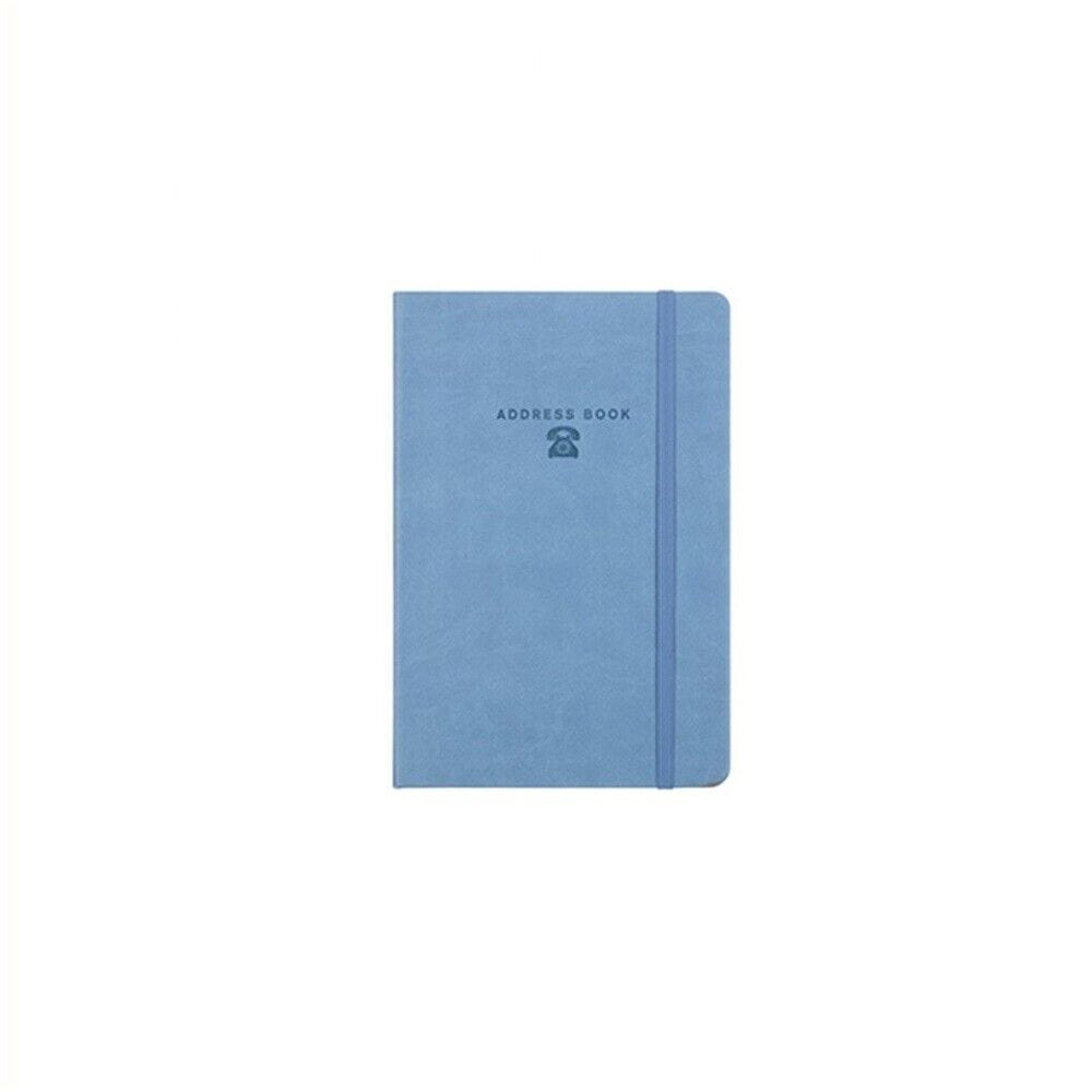 Unbranded Address Book Blue Address Book PU Cover A5 with Elastic Multicoloured A-Z Phone E-mail Web Office