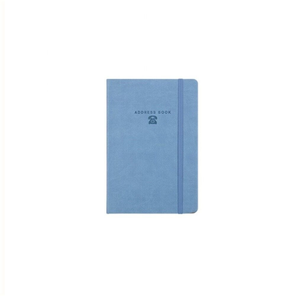 Unbranded Address Book Blue Address Book PU Cover A5 with Elastic Multicoloured A-Z Phone E-mail Web Office