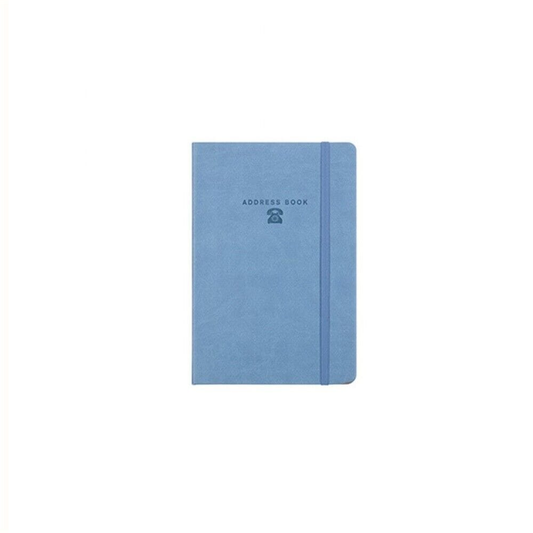 Unbranded Address Book Blue Address Book PU Cover A5 with Elastic Multicoloured A-Z Phone E-mail Web Office