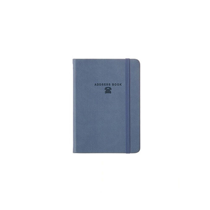 Unbranded Address Book Blue Address Book PU Cover A6 with Elastic Multicoloured A-Z Phone E-mail Web Office