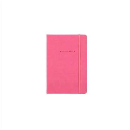 Unbranded Address Book Pink Address Book PU Cover A5 with Elastic Multicoloured A-Z Phone E-mail Web Office