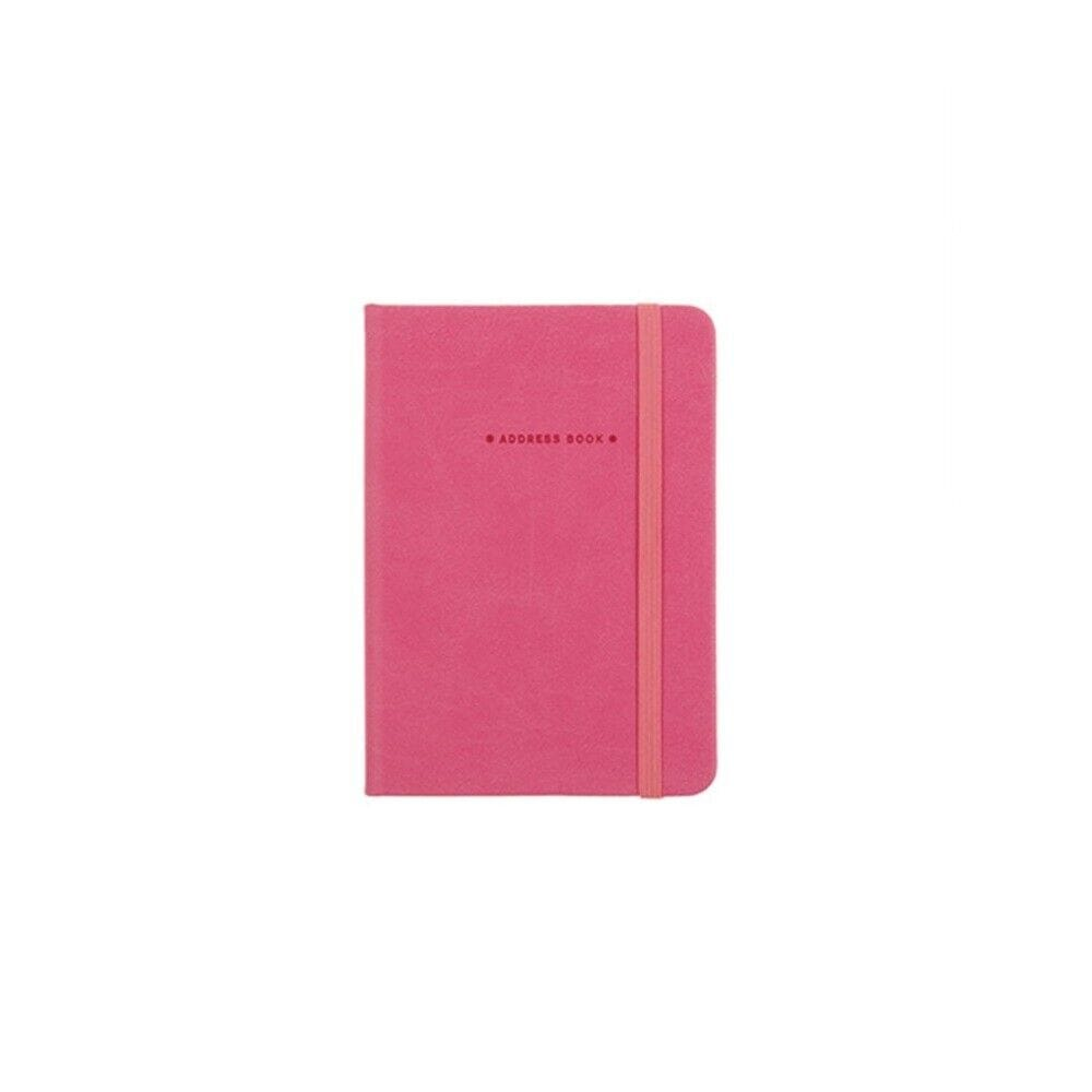 Unbranded Address Book Pink Address Book PU Cover A6 with Elastic Multicoloured A-Z Phone E-mail Web Office