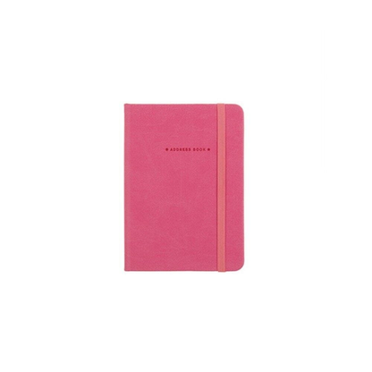 Unbranded Address Book Pink Address Book PU Cover A6 with Elastic Multicoloured A-Z Phone E-mail Web Office