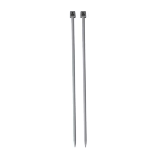 Unbranded Aluminium Knitting needles 30cm sizes 5 mm set of 2 grey wool knit
