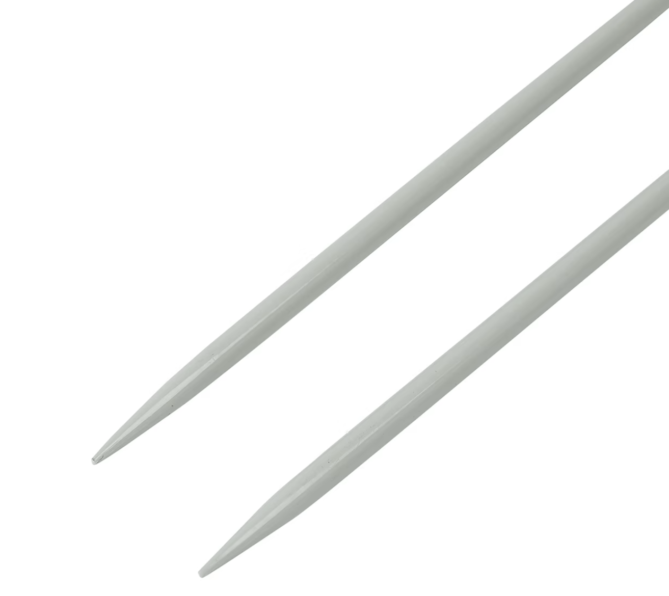 Unbranded Aluminium Knitting needles 30cm sizes 6 mm set of 2 grey wool knit