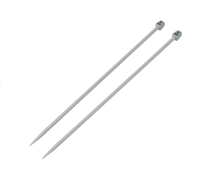 Unbranded Aluminium Knitting needles 30cm sizes 6 mm set of 2 grey wool knit