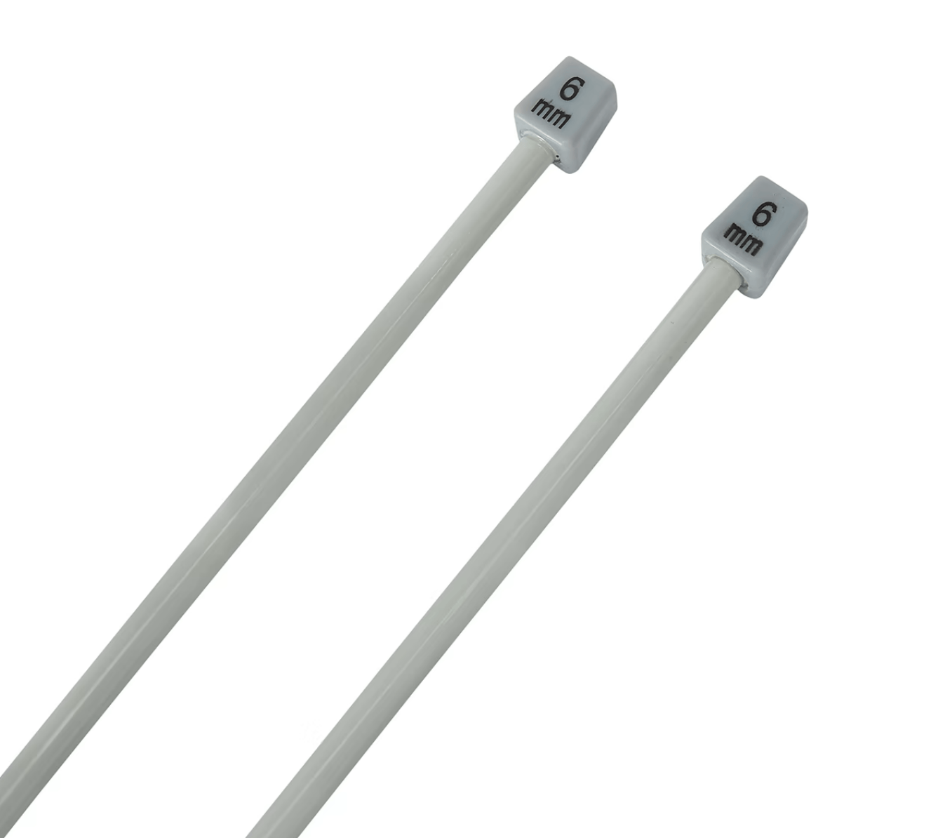 Unbranded Aluminium Knitting needles 30cm sizes 6 mm set of 2 grey wool knit