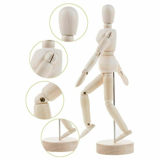 Unbranded Artists Wooden Manikin Mannequin Moveable Adjustable Limbs Human Body Model Art