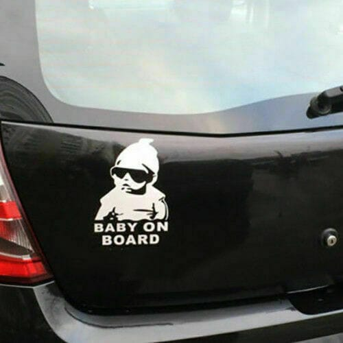 Unbranded Baby On Board Sign Easy Remove Car Window Sticker Sign Vinyl Decal Sunglasses
