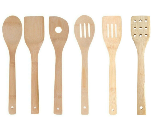 Unbranded Bamboo Wooden Utensils Kitchen Cooking Tools Spoon Spatula Mixing Fork Cookware