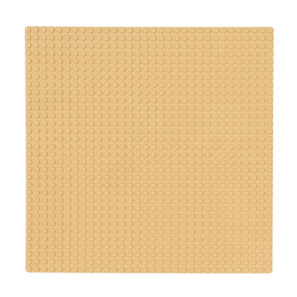 Unbranded Beige Building Blocks Base Plate Lego Compatible Baseplate Studs 25.6 x 25.6 cm
