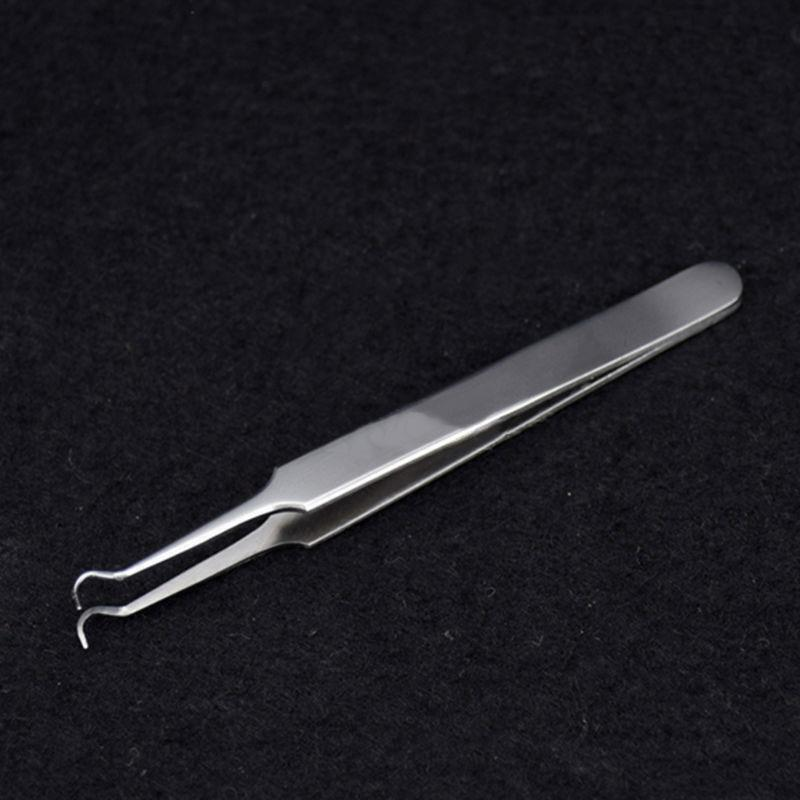Unbranded Bend Curved Facial Extractor Blackhead Acne Blemish Remover Tweezers Needle Tool