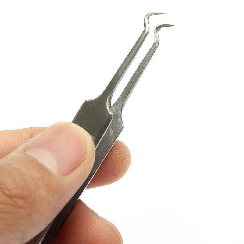 Unbranded Bend Curved Facial Extractor Blackhead Acne Blemish Remover Tweezers Needle Tool