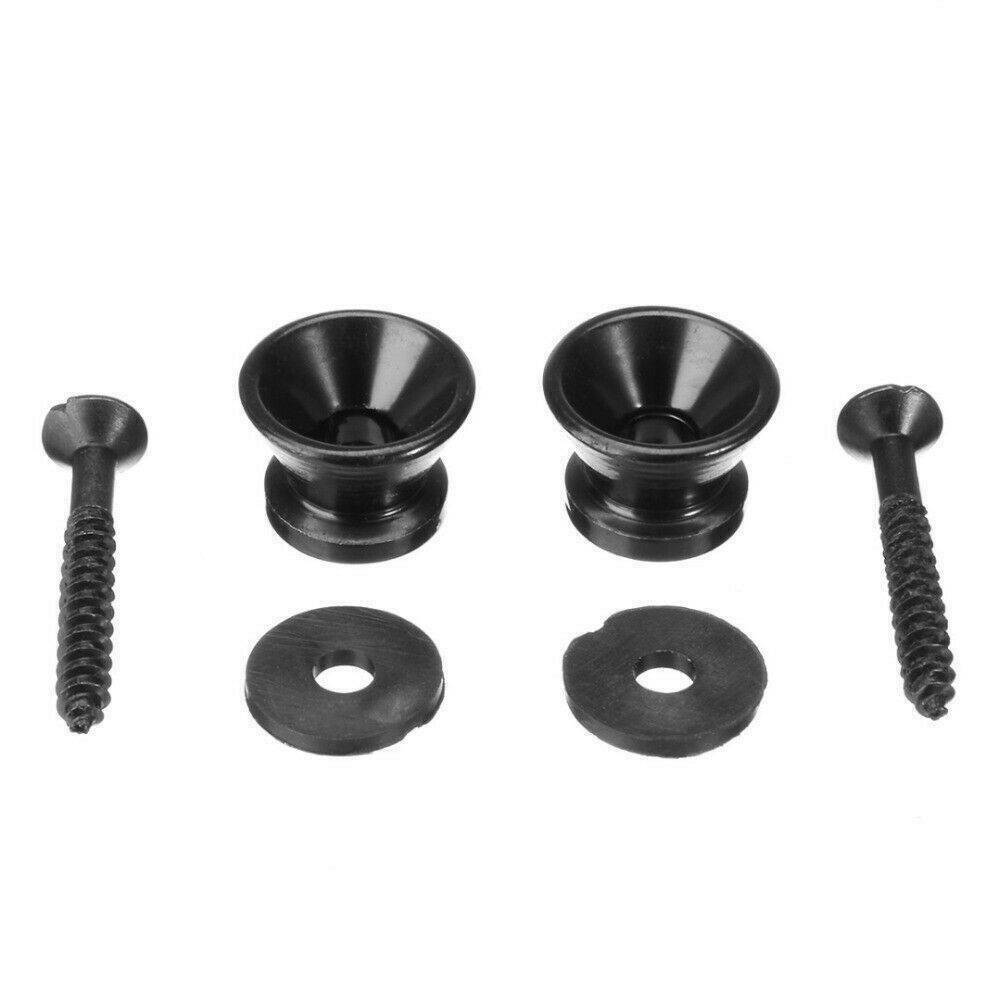 Unbranded Black 2X Electric Guitar Strap Button Pins Pegs For Acoustic Bass Ukulele Lock Pins
