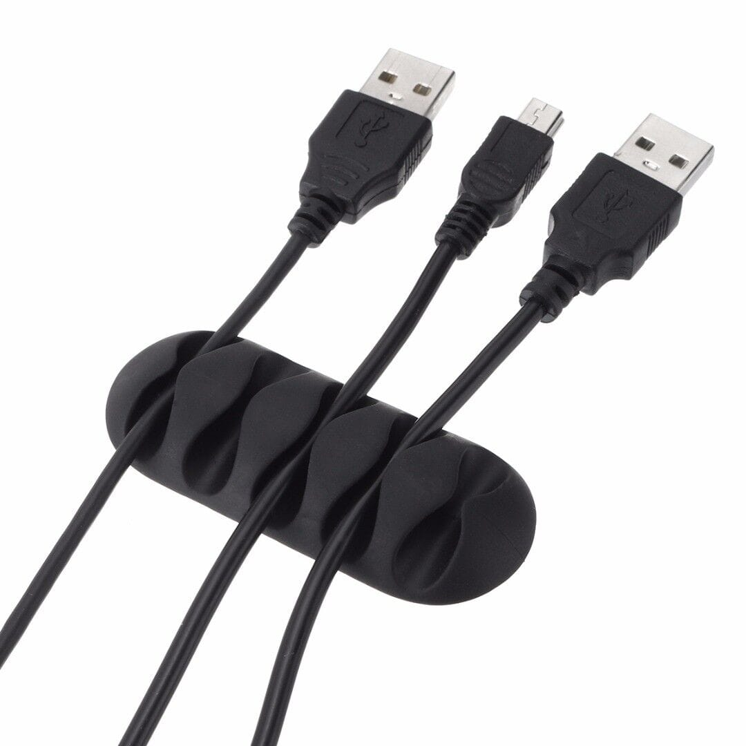 Unbranded Black Cable Reel Wire Organizer Desktop Clips Cord Management Headphone Wire Holder