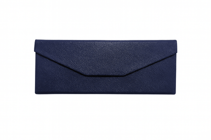 Unbranded Blue Foldable Hard Glasses Case Magnetic Closure Compact Travel Eyewear Holder Reader
