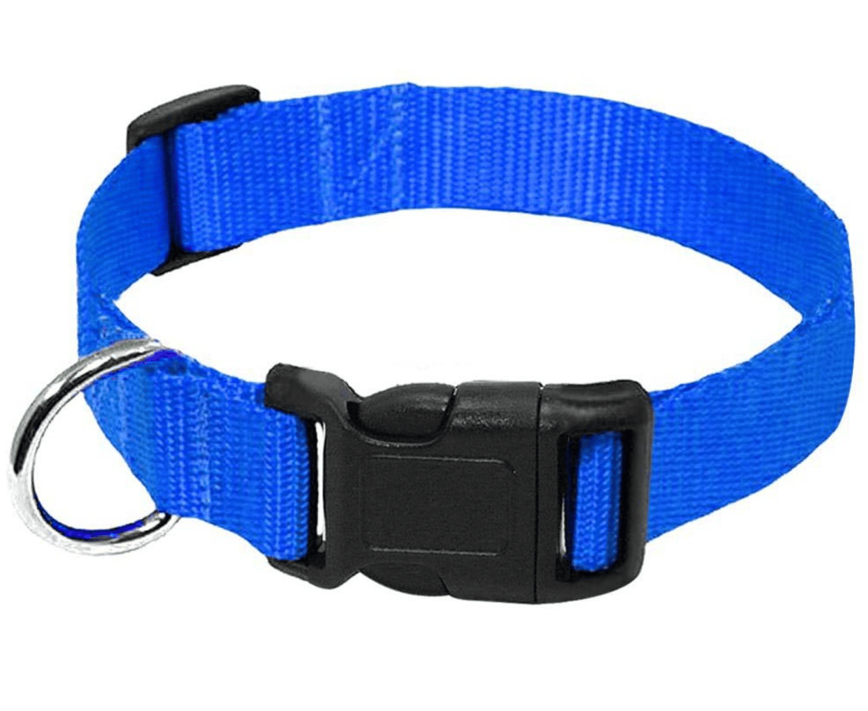 Unbranded Blue Nylon Webbing Dog Collar Clip Buckle Pet Collar for Large Dogs Adjustable Black
