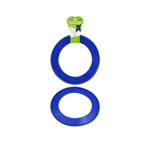 Unbranded Blue Pet Dog Silicone Frisbee Flying Disc Rings Puppy Fetch Training Play Beach