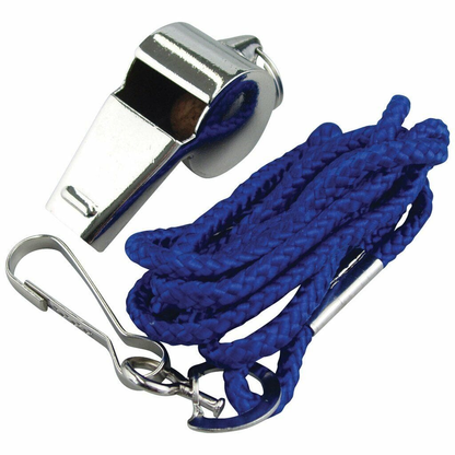 Unbranded Blue Whistle Sports Referee Emergency Survival Metal Lanyard Match P.E Soccer Outdoor