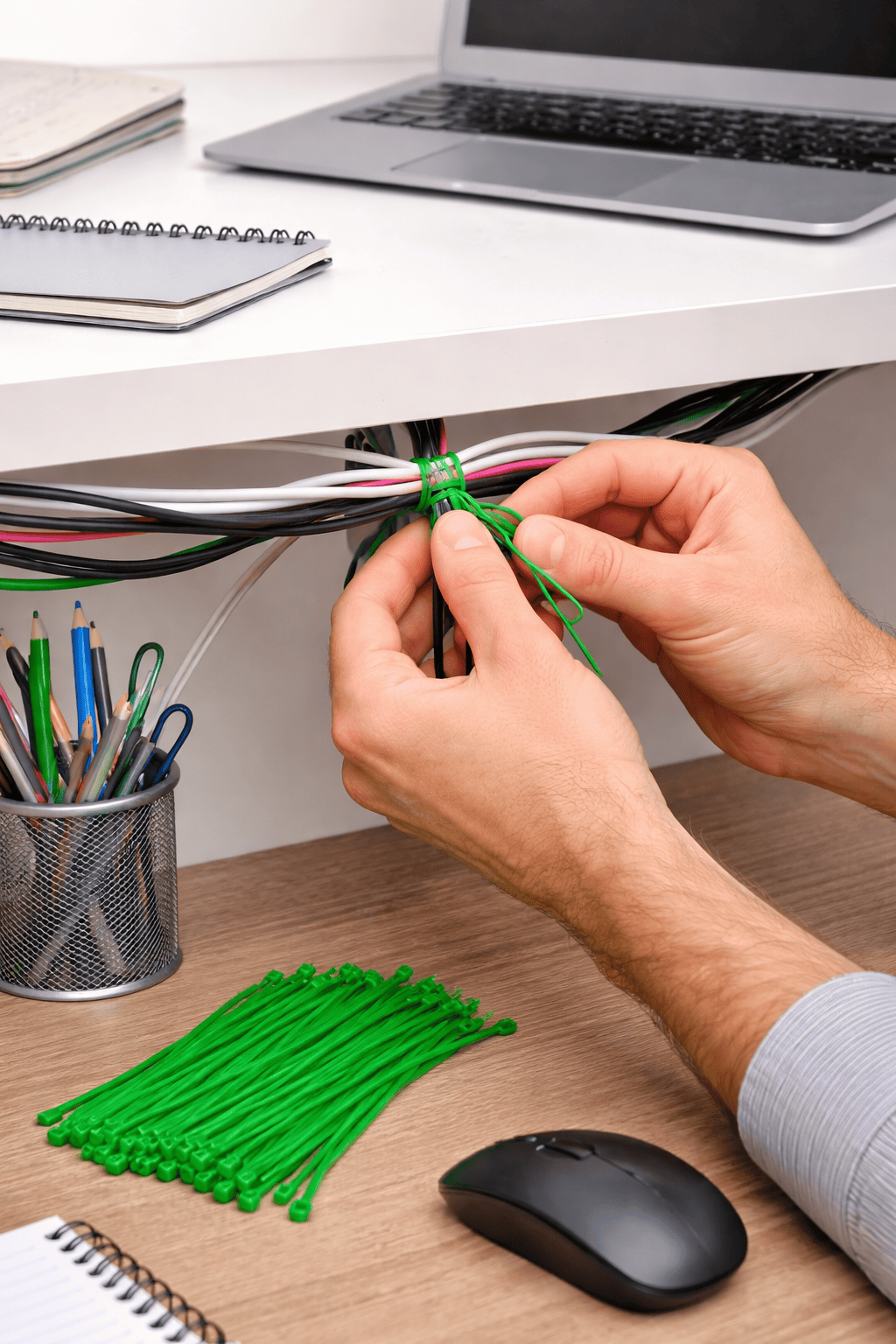 Unbranded Cable ties 100 Pcs Green Plastic Cable Zip Tie Fasten Wrap 3x100mm Garden Tree