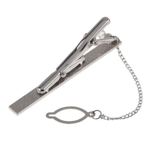 Unbranded Clamp Pin Clasp Men Silver Tone Tie Bar Simple Wedding Gift Metal Clip Necktie