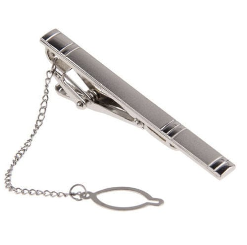 Unbranded Clamp Pin Clasp Men Silver Tone Tie Bar Simple Wedding Gift Metal Clip Necktie