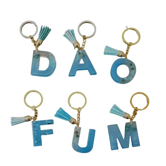 Unbranded Colorful Resin Key Ring Letter Pendant Keychain Handbag Accessories Tassel D11
