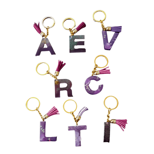 Unbranded Colorful Resin Key Ring Letter Pendant Keychain Handbag Accessories Tassel D12