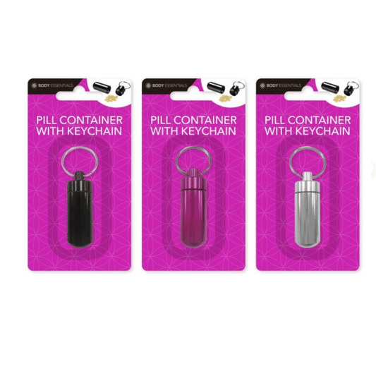 Unbranded Containers Pill Container with Keychain Keyring Cases Organiser Storage Portable