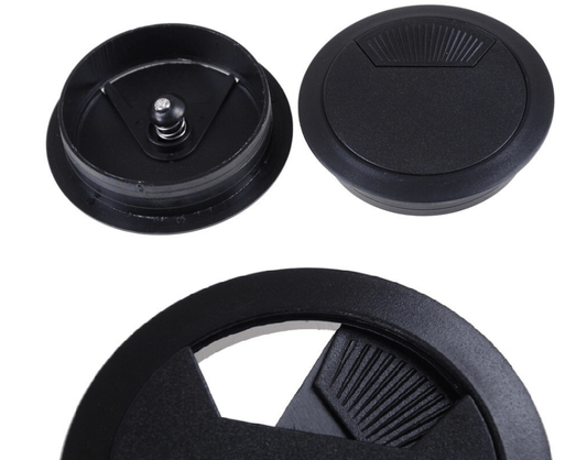 Unbranded Desk Grommets Drill Hole 50mm Dia Cord Cable Cover Table Protection Wire Black