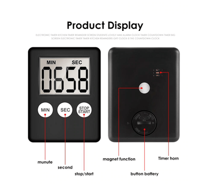 Unbranded Digital LCD Large Magnetic Kitchen Time Counter Cooking Alarm Gym Timer