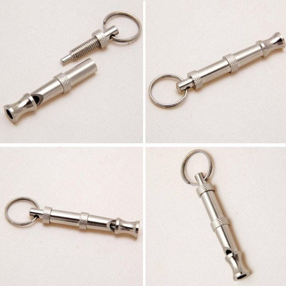 Unbranded Dog Puppy Pet Training Whistle Ultrasonic Keyring Metal Adjustable Sound