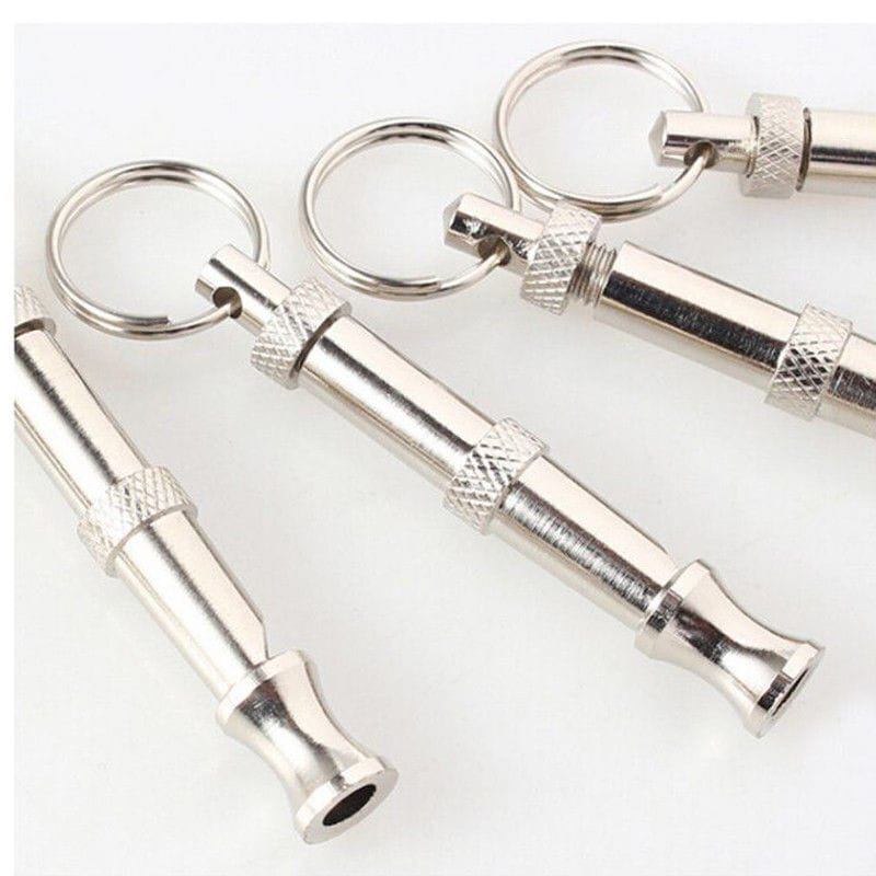 Unbranded Dog Puppy Pet Training Whistle Ultrasonic Keyring Metal Adjustable Sound
