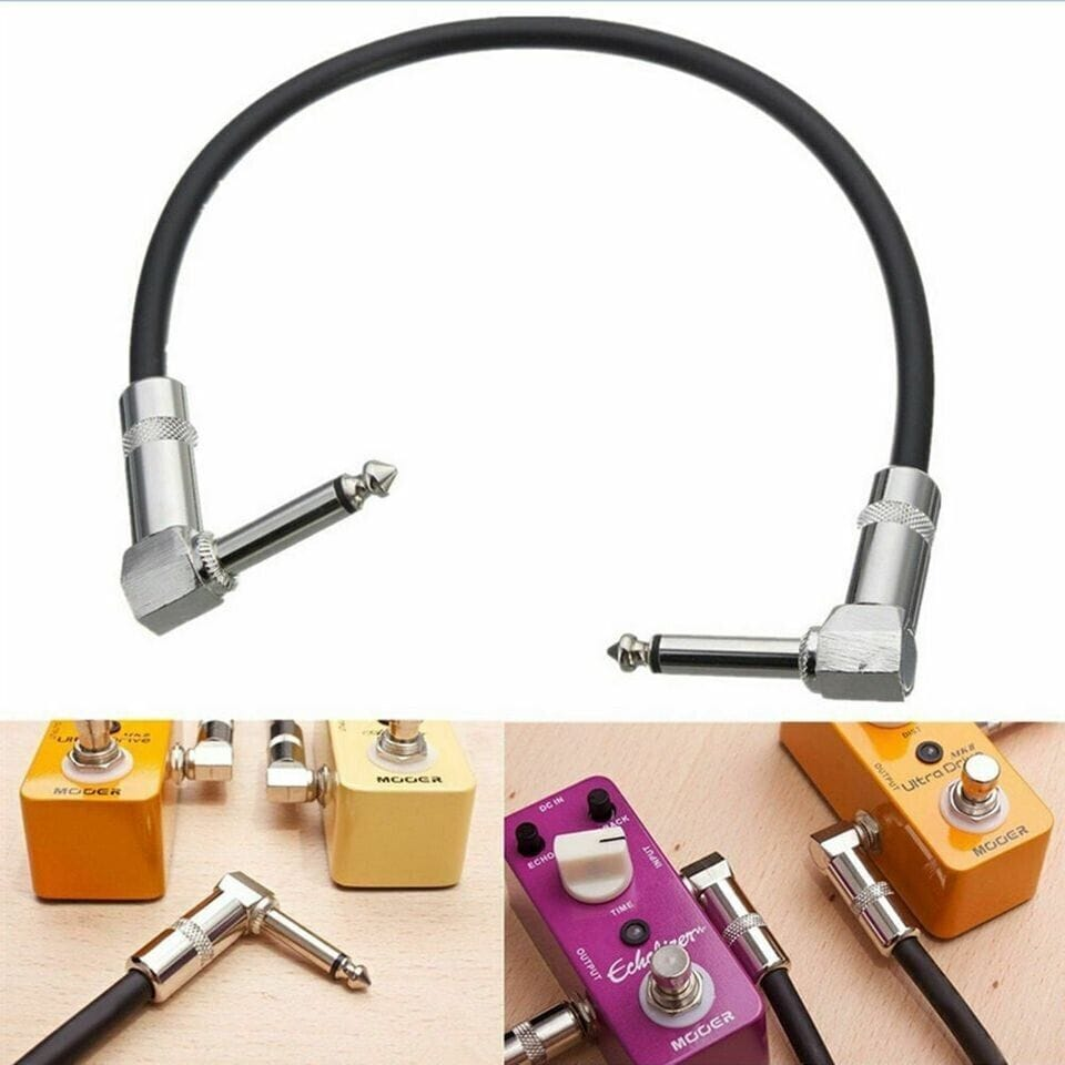 Unbranded Durable 30cm Right Angle Guitar Effects Pedal Patch Cable Lead Cord Wire