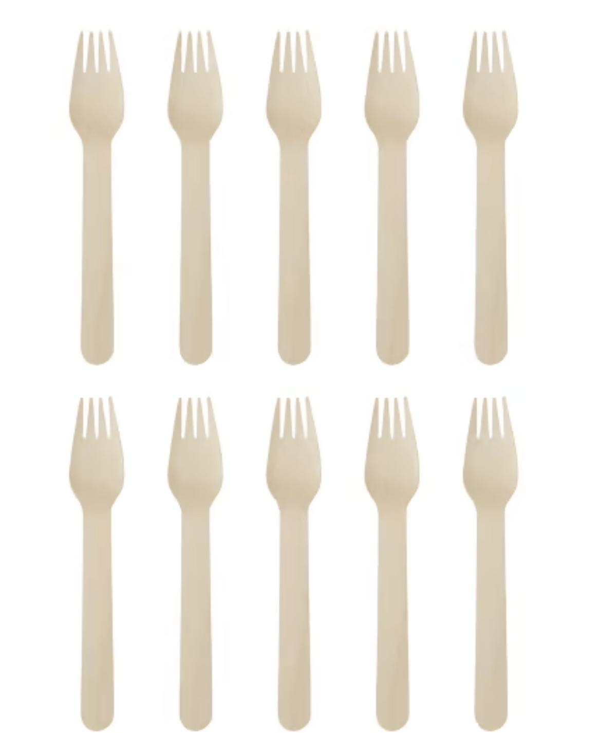 Unbranded Fork 10 Pack Disposable Wooden Knive Eco-friendly Compostable Camping Catering Party