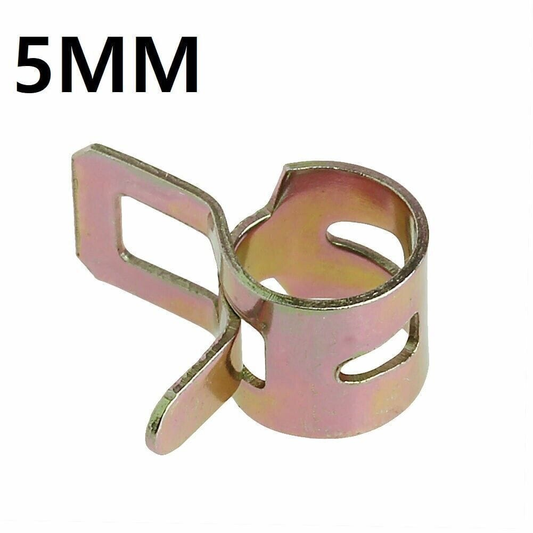 Unbranded/Generic 10x 5mm Spring Clip Fuel Line Hose Water Pipe Air Tube Clamps Fastener