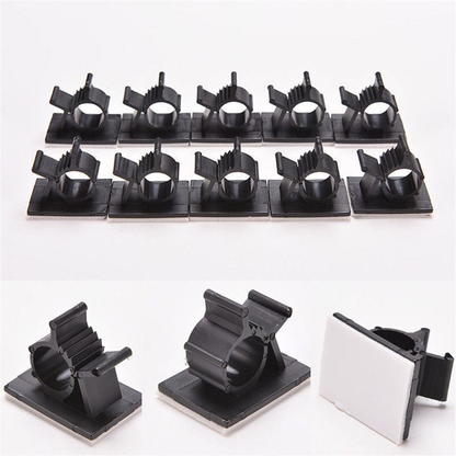 Unbranded/Generic 10x Cable Clips Adhesive Cord Black Management Wire Holder Organizer Clamp