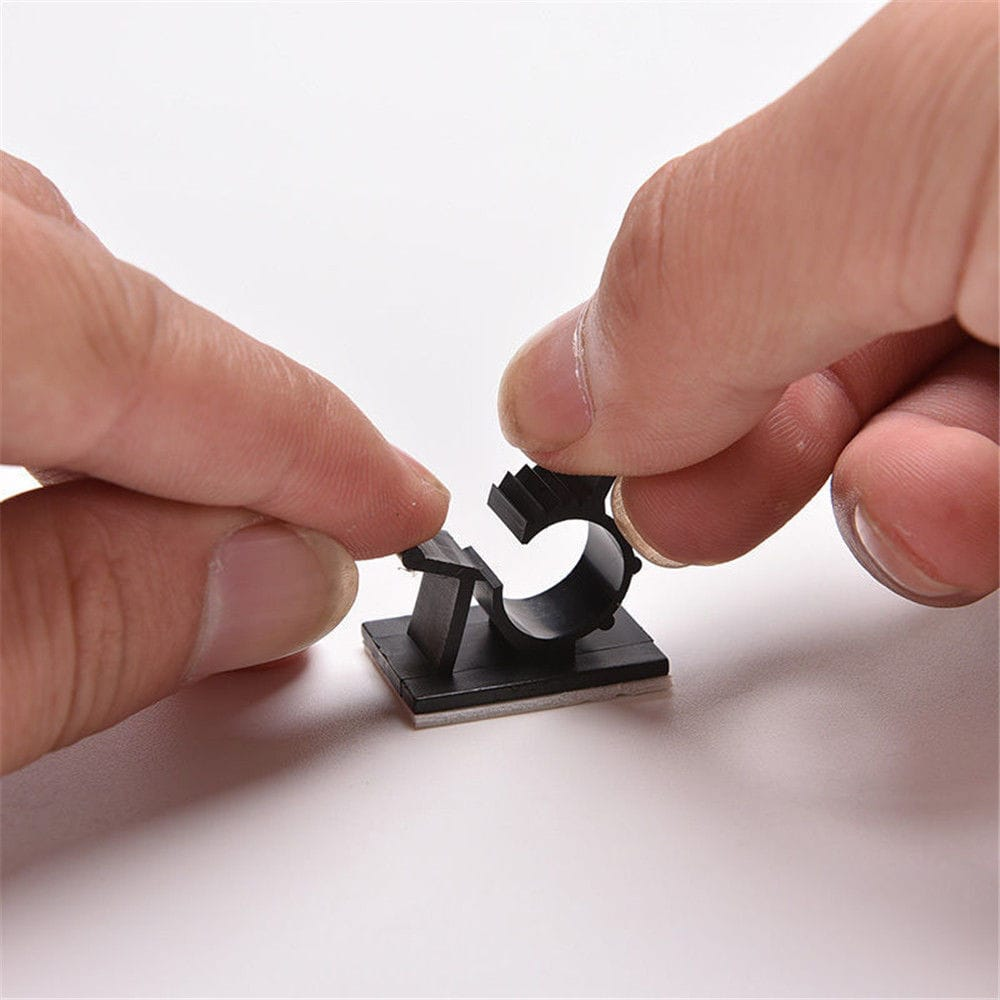 Unbranded/Generic 10x Cable Clips Adhesive Cord Black Management Wire Holder Organizer Clamp