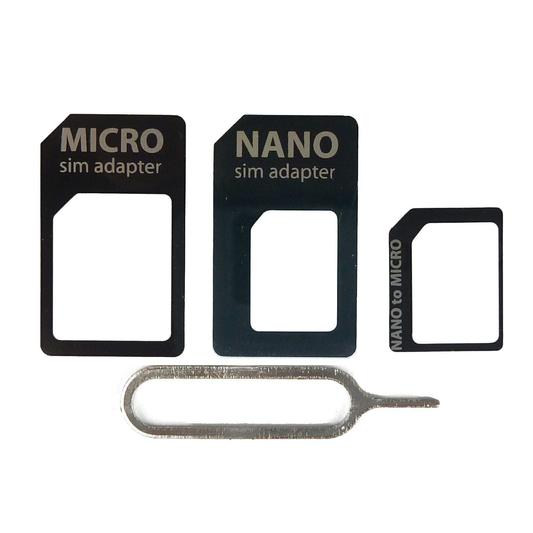 Unbranded/Generic 4 in 1 Nano Micro Standard Size Adapter SIM Card Tray for iPhone 4 5 6 7