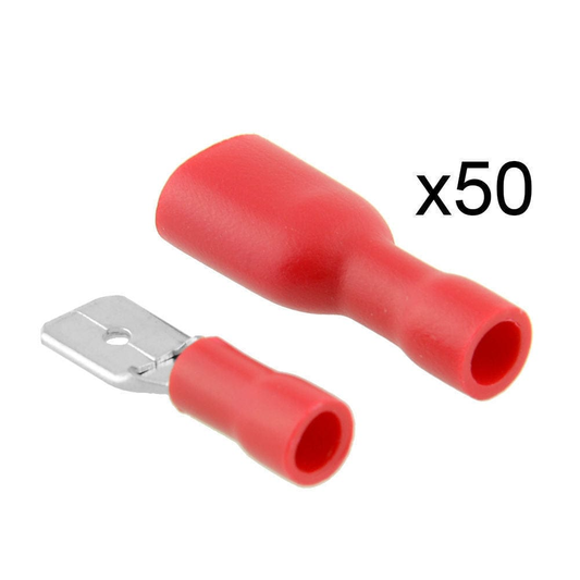 Unbranded/Generic 50PC Electrical Wire Connector Insulated Crimp Terminals Spade Red Assorted Set