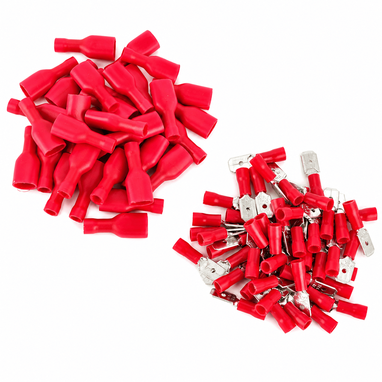 Unbranded/Generic 50PC Electrical Wire Connector Insulated Crimp Terminals Spade Red Assorted Set