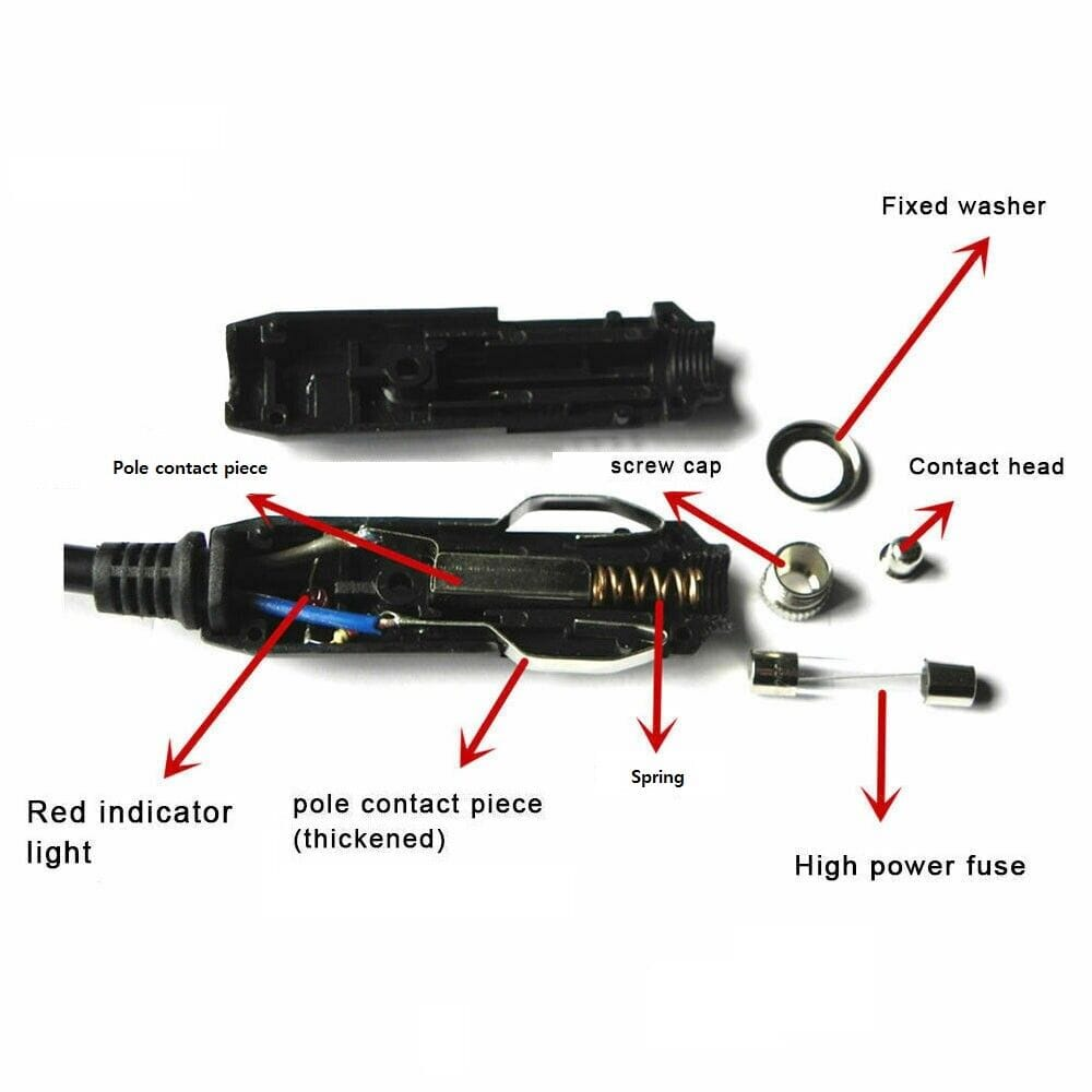 Unbranded/Generic 5x Car Truck Cigarette Lighter Socket Plug Connector with Fuse Red LED 12V Male